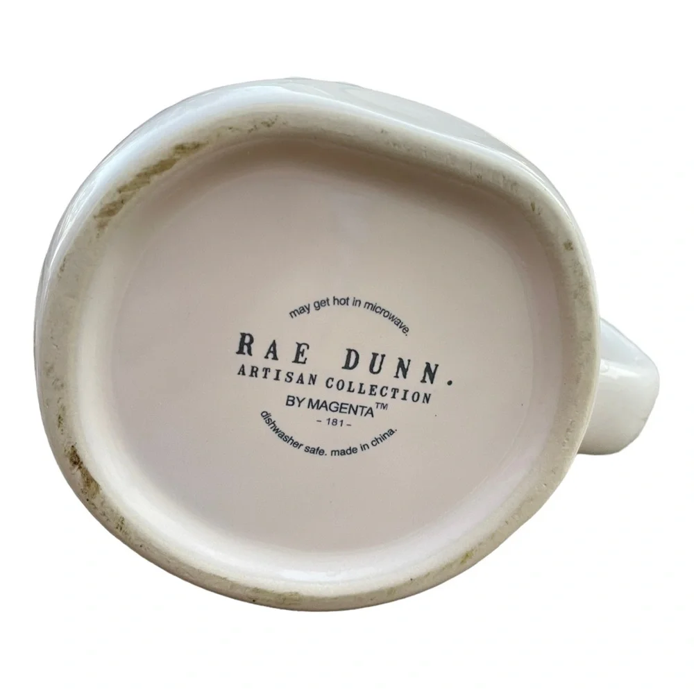 Rae Dunn Artisan Collection Orange & White EEK Spider Arachnophobia Ceramic Mug